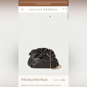 Loeffler Randall Willa mini pouch black NWT $150